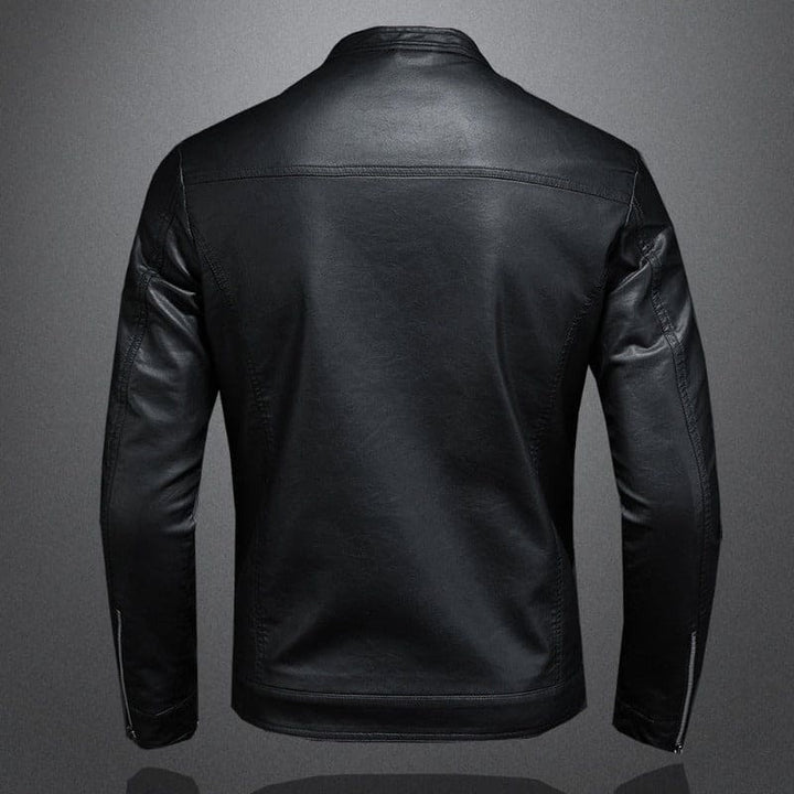 Hollis - Stand Collar Leather Jacket 4