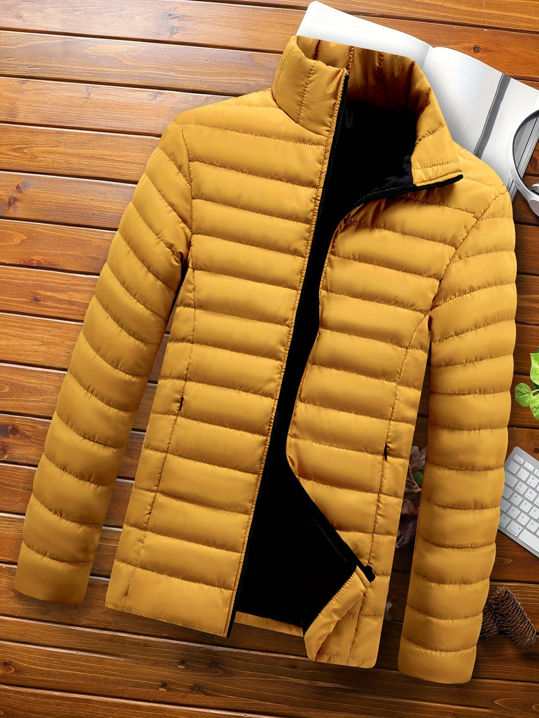 Hugo | Men's Lightweight Puffer Jacket Fleece Lined Winter Insulated 4