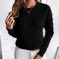 Ietje | Women's Crew Neck Sweater Knit Pullover Textured Oversized