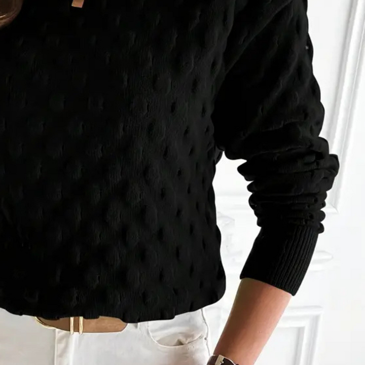 Ietje | Women's Crew Neck Sweater Knit Pullover Textured Oversized 7
