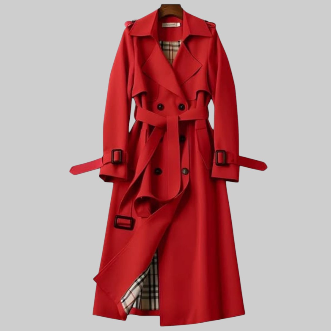 Imke | Women's Long Trench Coat Double Breasted Belted 2