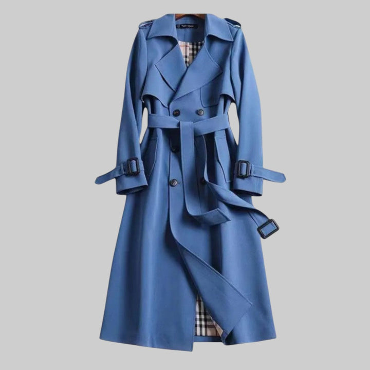 Imke | Women's Long Trench Coat Double Breasted Belted 3
