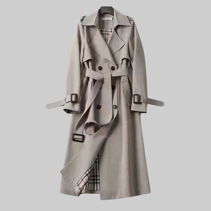 Imke | Women's Long Trench Coat Double Breasted Belted 5