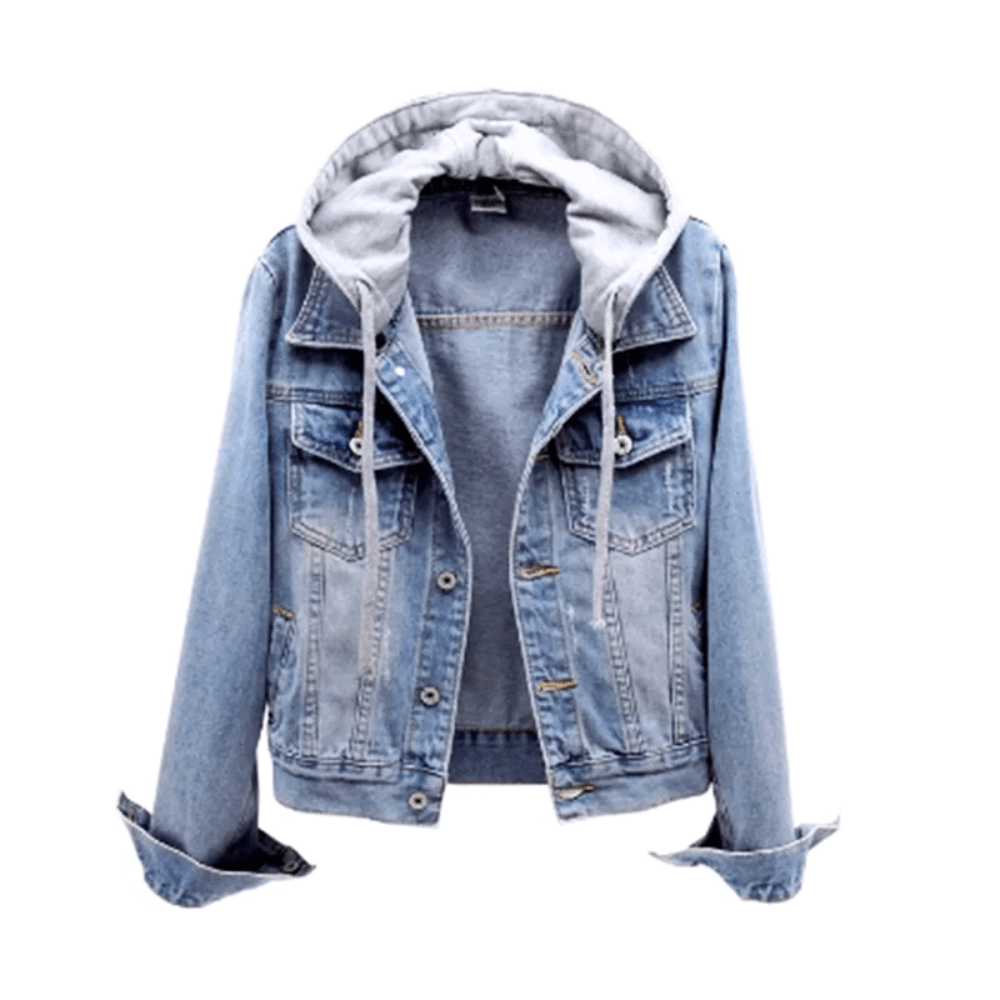 Ines - Cropped Hooded Denim Jacket 1