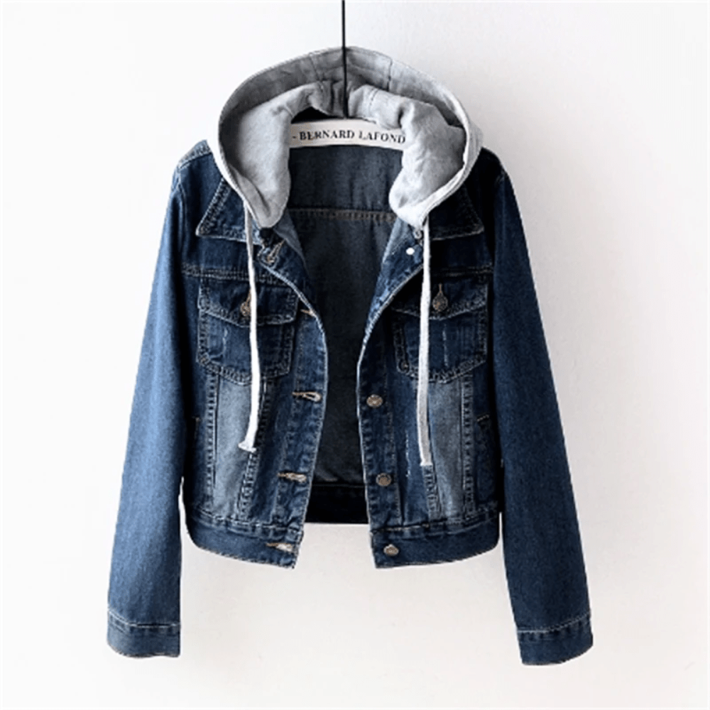 Ines - Cropped Hooded Denim Jacket 2