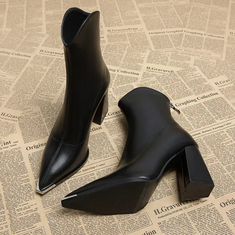 Ingrid | Women's Leather Boots Heeled Ankle 3