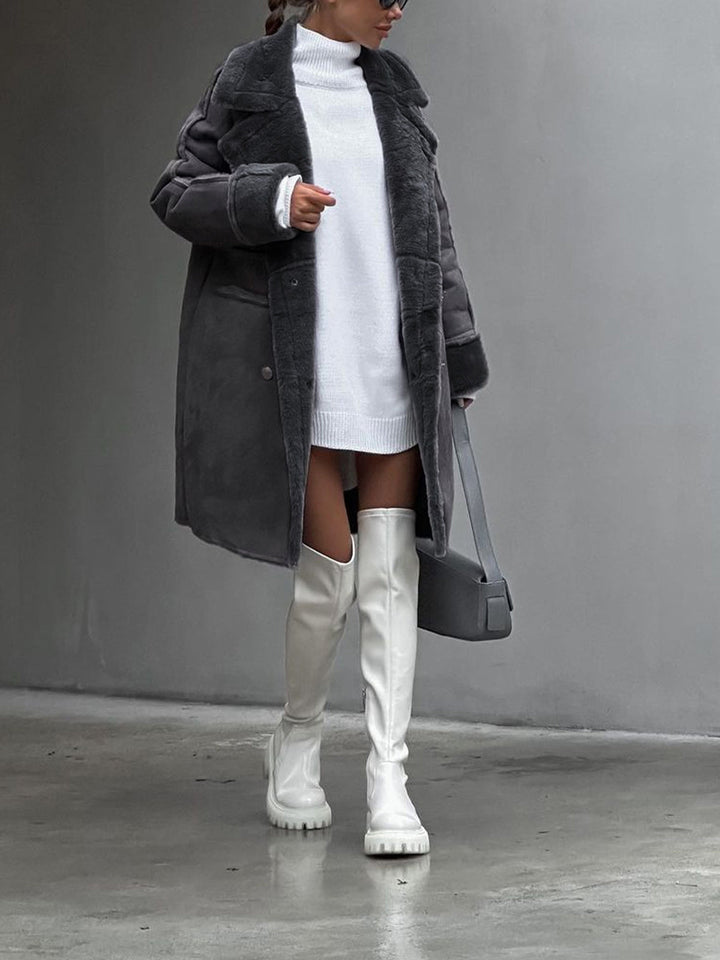 Iris | Women's Long Fleece Coat Winter Warm 5