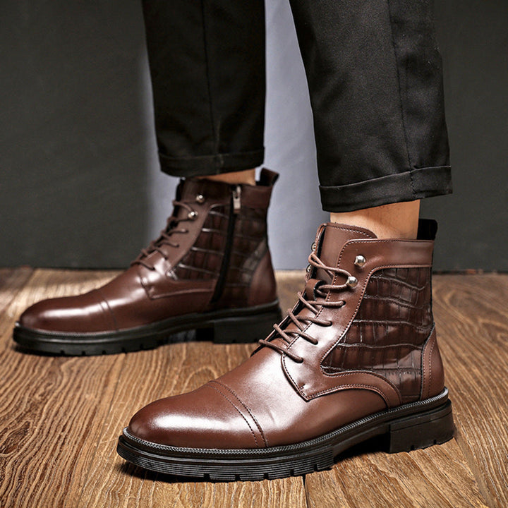 Isaac | Men's Dress Boots Leather Zip Up Ankle Casual 1