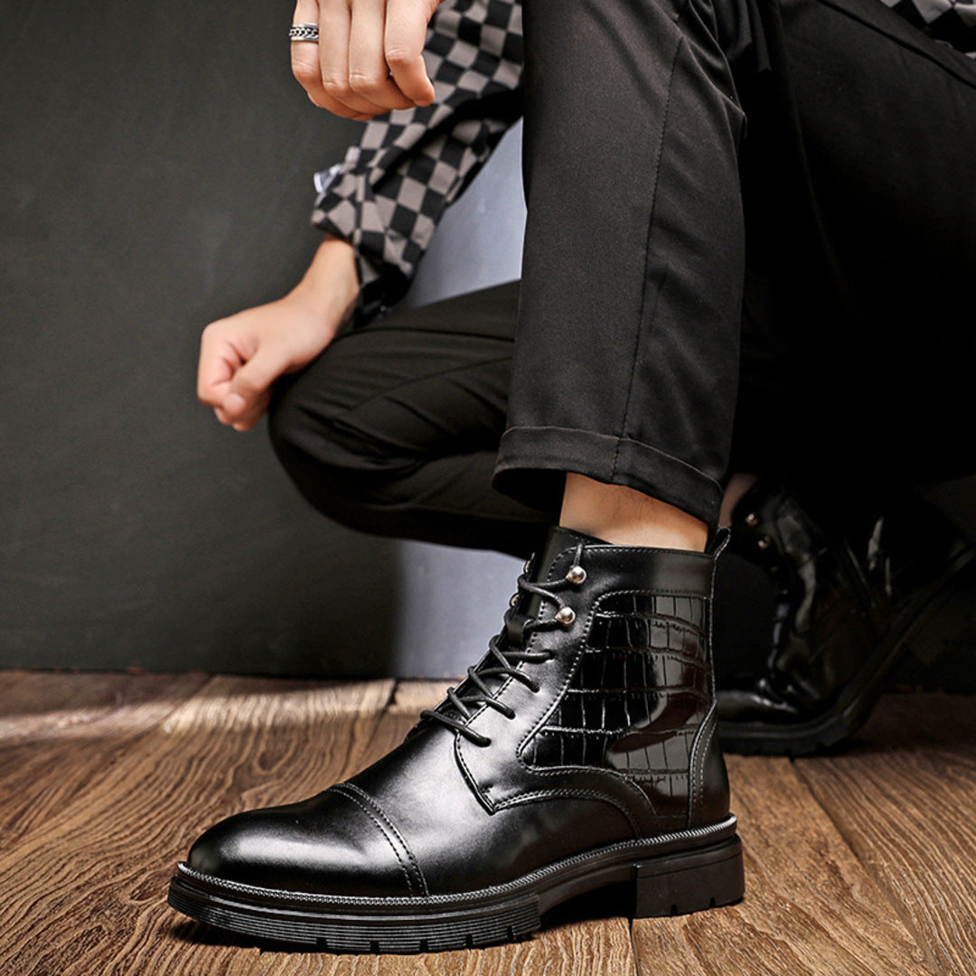 Isaac | Men's Dress Boots Leather Zip Up Ankle Casual 2