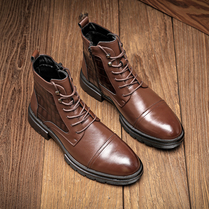 Isaac | Men's Dress Boots Leather Zip Up Ankle Casual 4