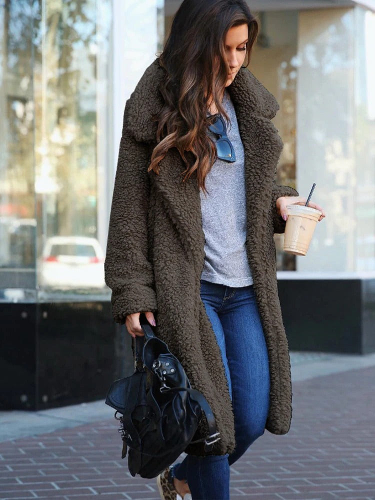 Isla | Women's Long Teddy Coat Sherpa Winter Oversized 3