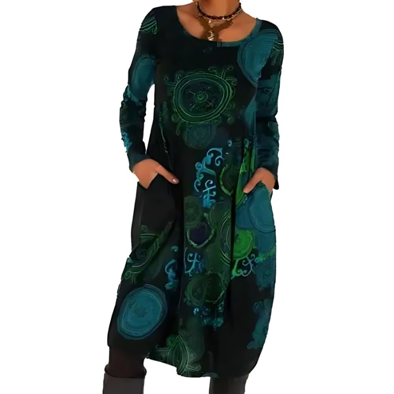 Jana - Boho Long Sleeve Fall Dress 1