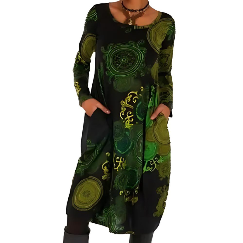 Jana - Boho Long Sleeve Fall Dress 2