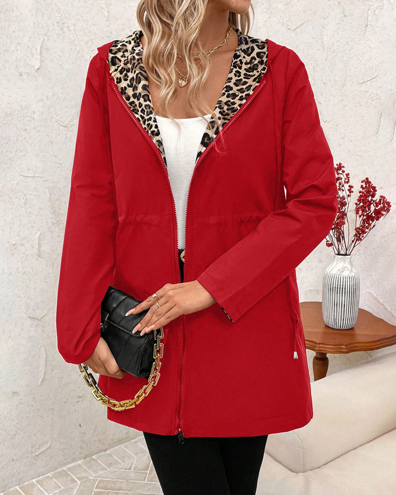 Jannie | Women's Reversible Jacket Hooded Leopard Print Winter 7