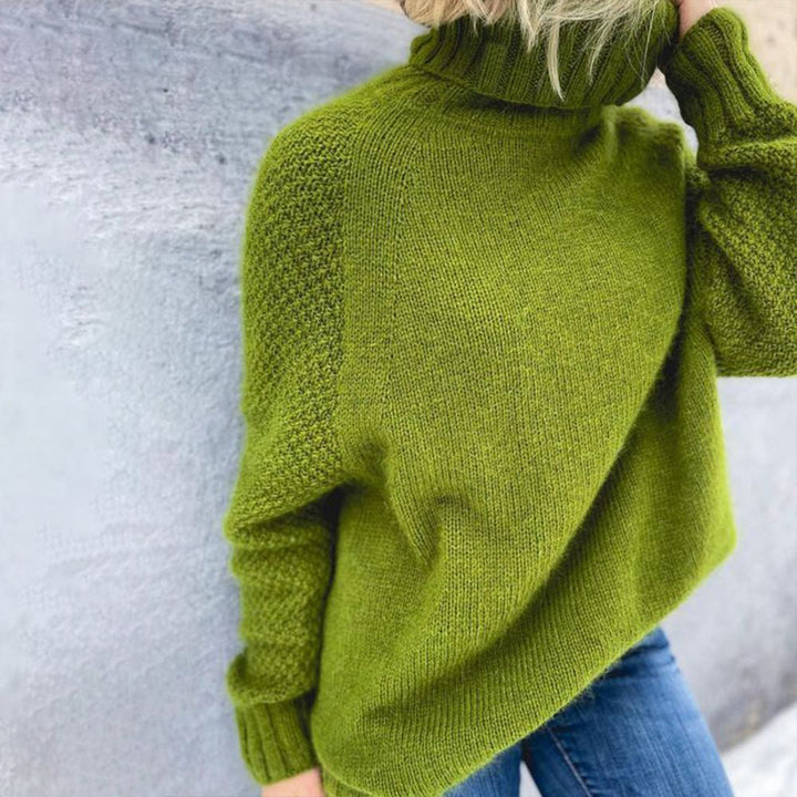 Jantine | Women's Turtleneck Sweater Oversized Knit Pullover Mock Neck 4