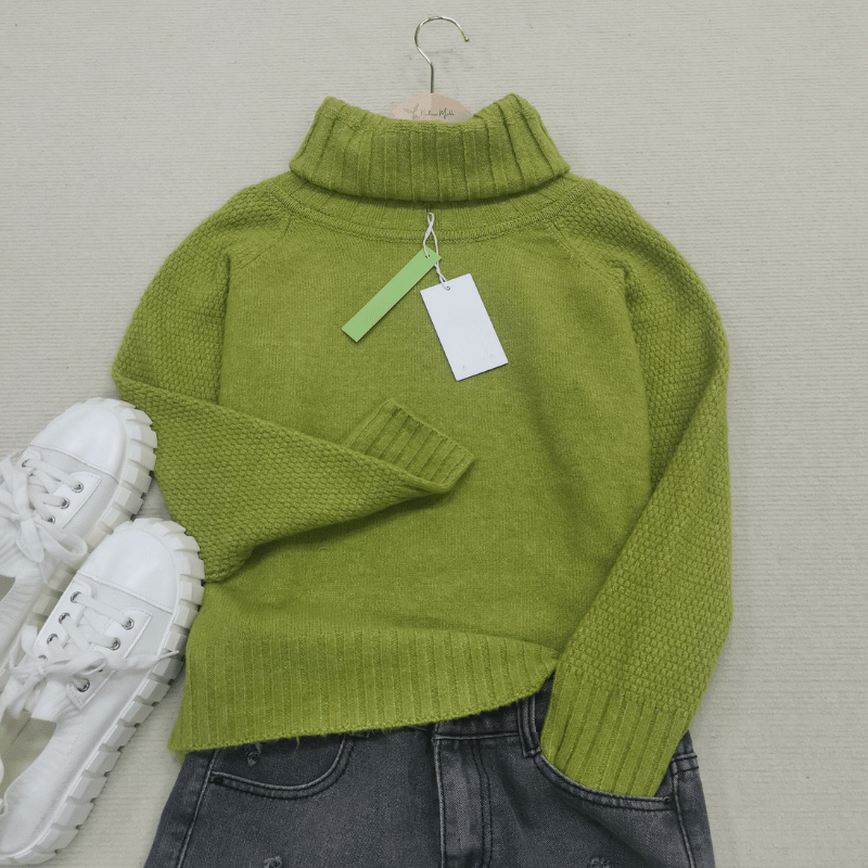 Jantine | Women's Turtleneck Sweater Oversized Knit Pullover Mock Neck 9