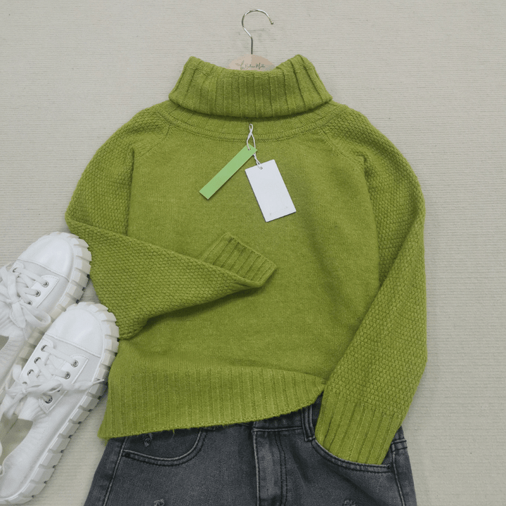 Jantine | Women's Turtleneck Sweater Oversized Knit Pullover Mock Neck 9