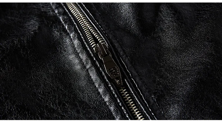 Jasper | Men's Leather Jacket Quilted Racer Stand Collar Casual 8
