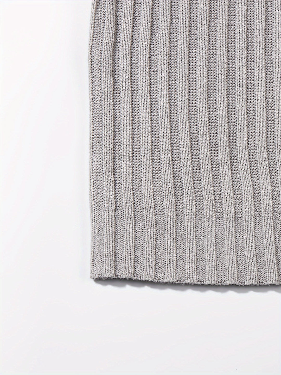 Men's Ribbed Knit Turtleneck Sweater – Detail View