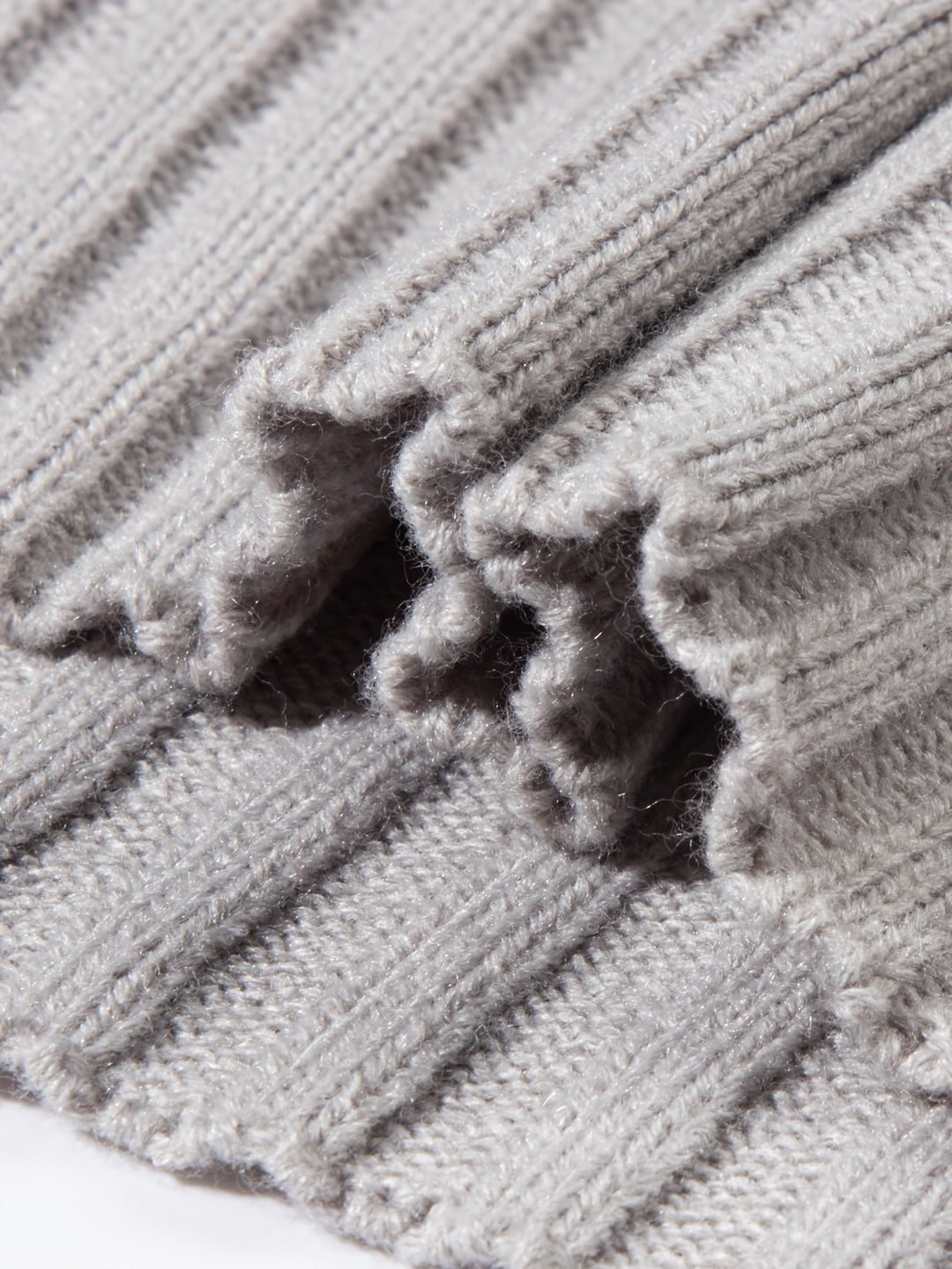 Men's Ribbed Knit Turtleneck Sweater – Detail View