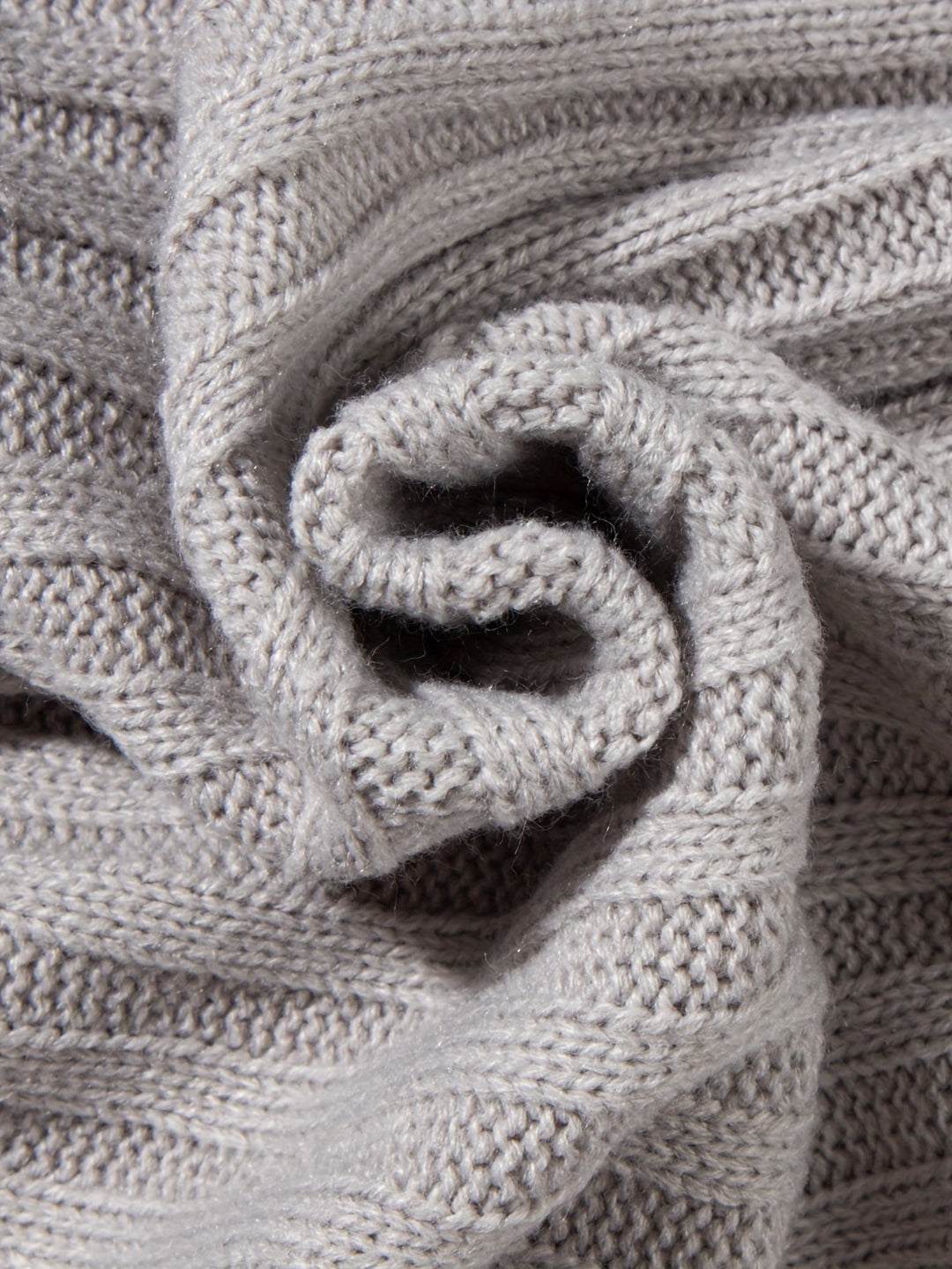 Men's Ribbed Knit Turtleneck Sweater – Detail View