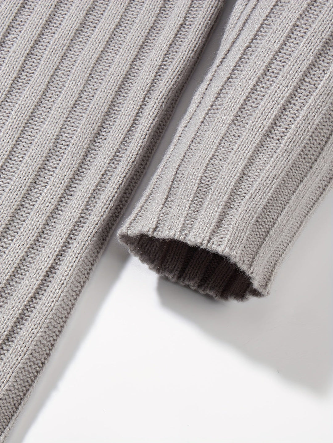 Men's Ribbed Knit Turtleneck Sweater – Detail View