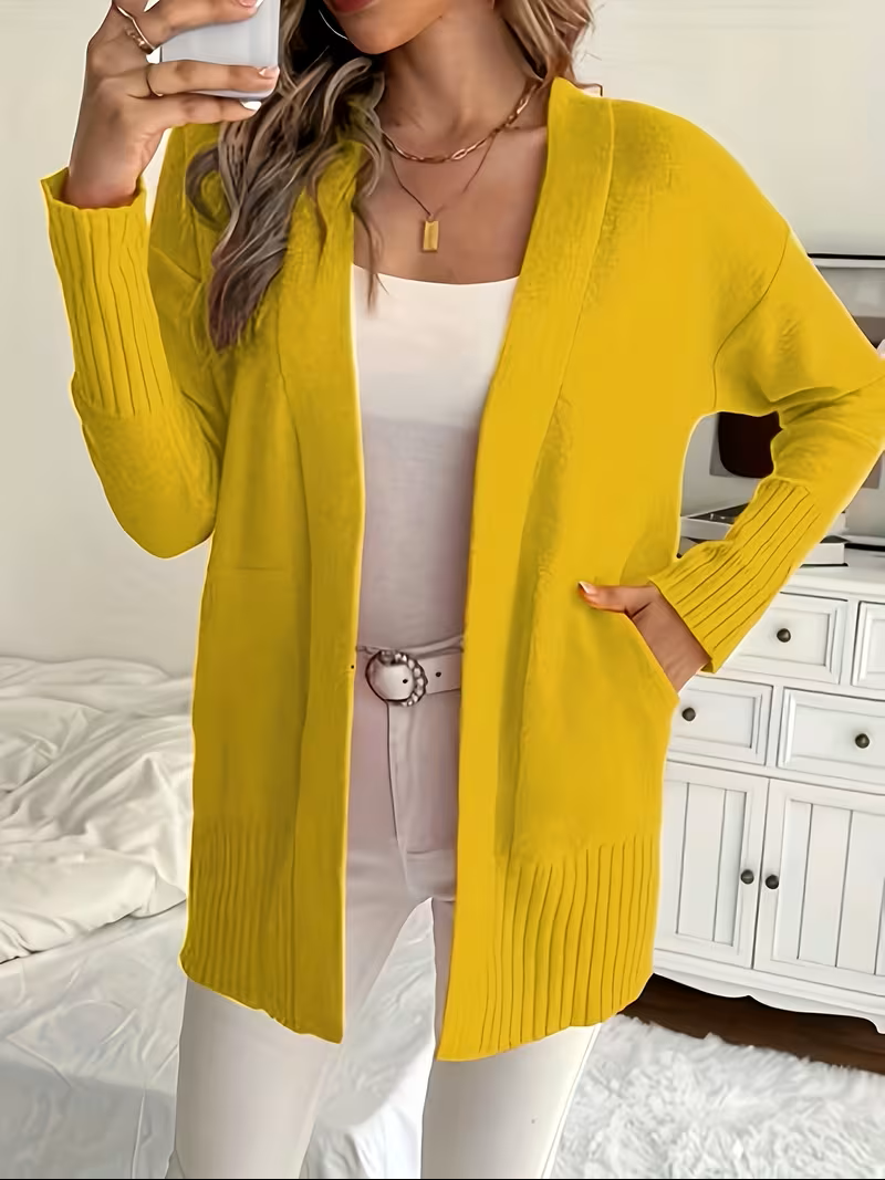 Jeltje | Women's Lightweight Open Front Pocket Cardigan Sweater 11