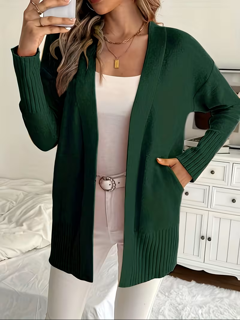 Jeltje | Women's Lightweight Open Front Pocket Cardigan Sweater 4