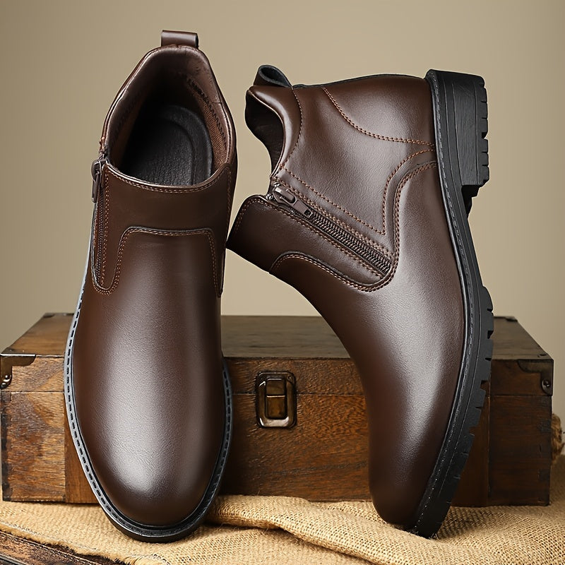 Jeroen | Men's Side Zip Leather Dress Ankle Boots 3
