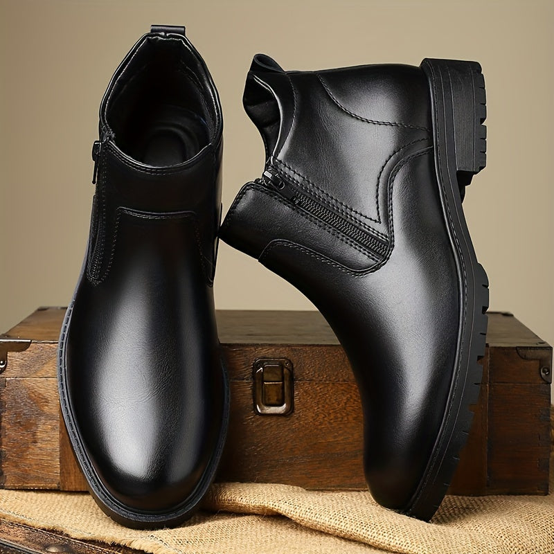 Jeroen | Men's Side Zip Leather Dress Ankle Boots 4
