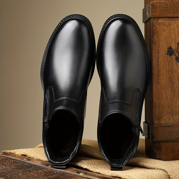 Jeroen | Men's Side Zip Leather Dress Ankle Boots 5
