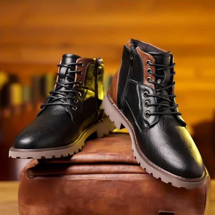 Jesse | Men's Lace Up Side Zip Casual Boots 1