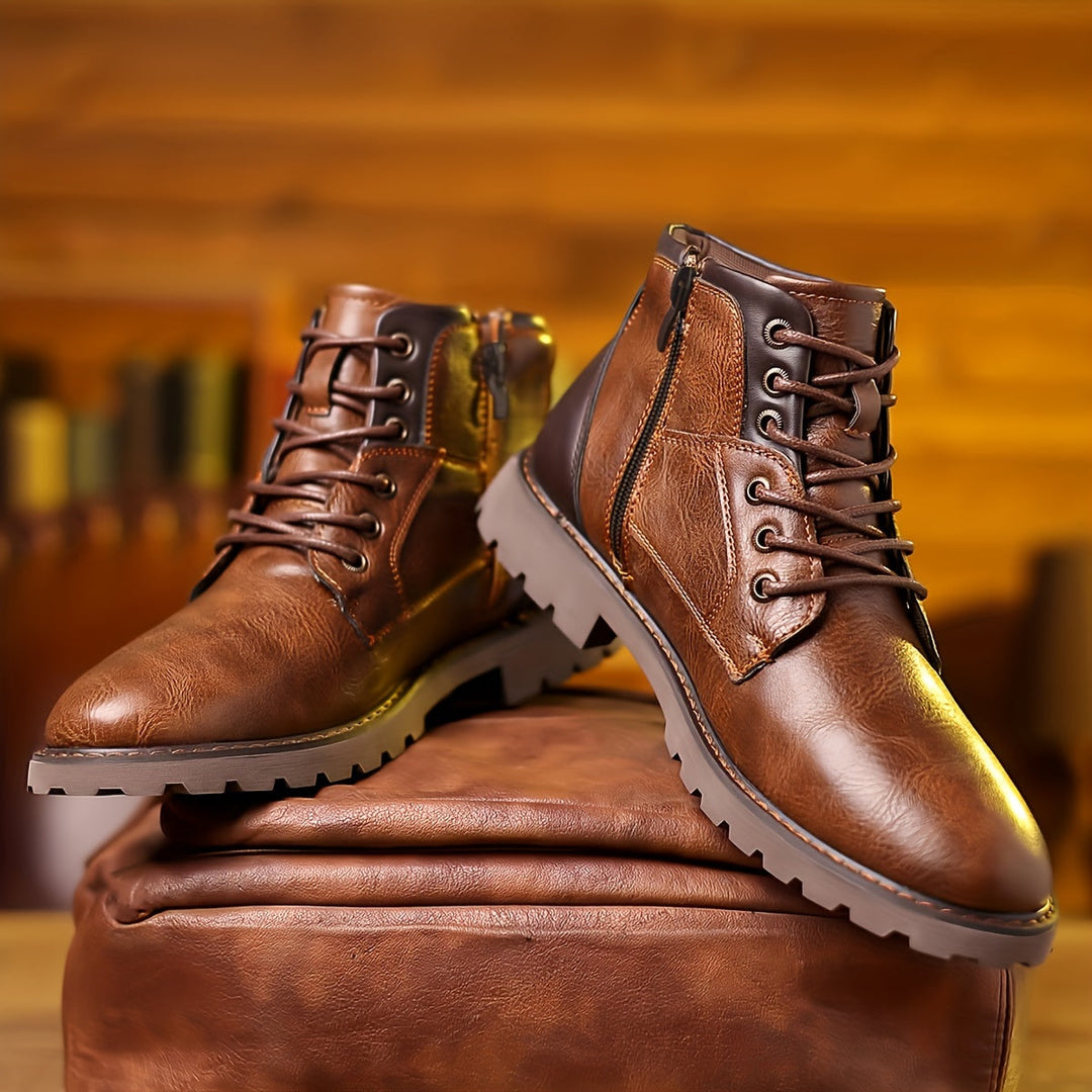Jesse | Men's Lace Up Side Zip Casual Boots 2