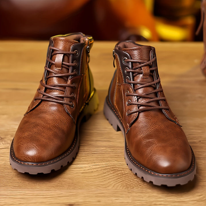 Jesse | Men's Lace Up Side Zip Casual Boots 4