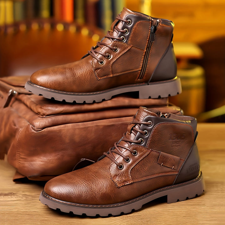 Jesse | Men's Lace Up Side Zip Casual Boots 5