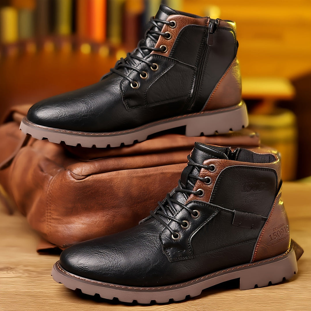 Jesse | Men's Lace Up Side Zip Casual Boots 6