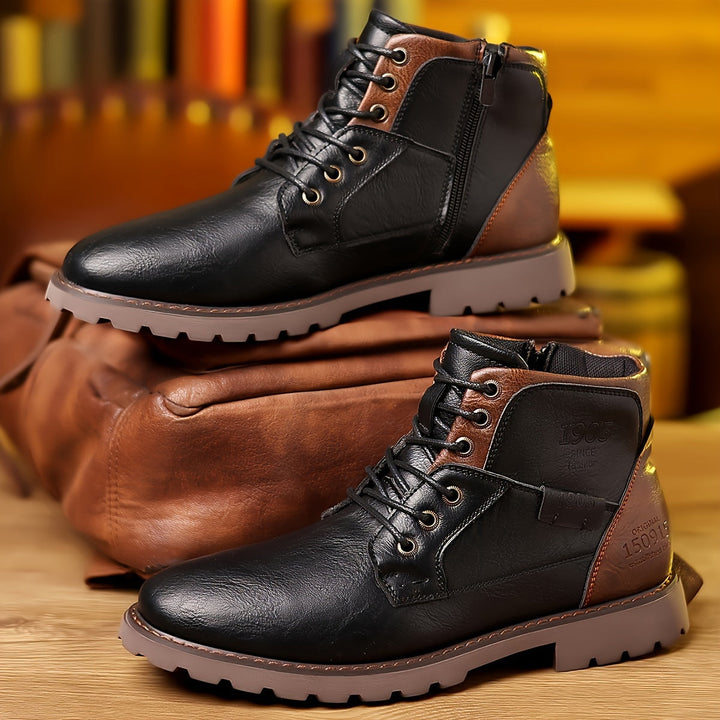 Jesse | Men's Lace Up Side Zip Casual Boots 6
