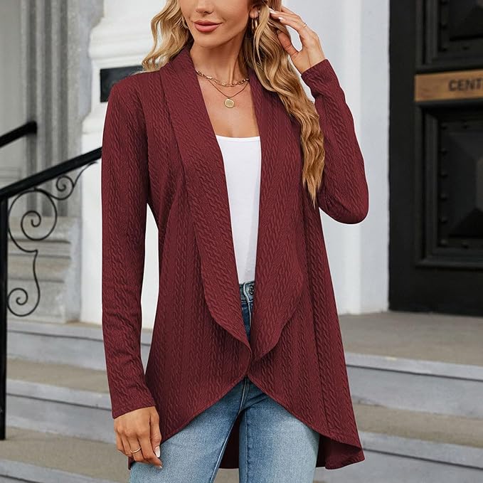 Jikke | Women's Open Front Cardigan Long Knit Plus Size 4