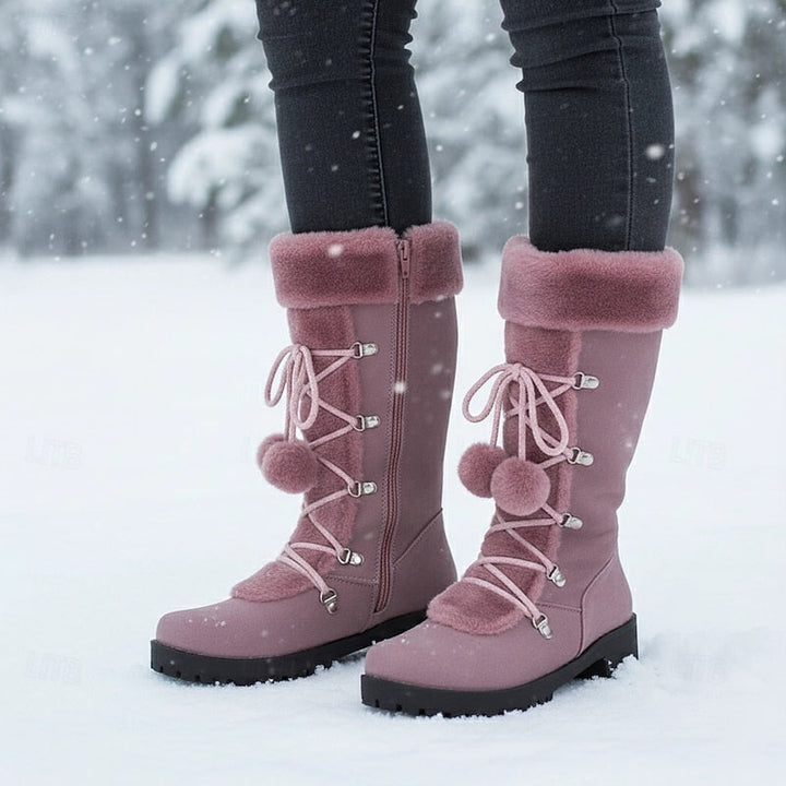Jikkemien | Women's Mid Calf Fur Lined Winter Boots 3