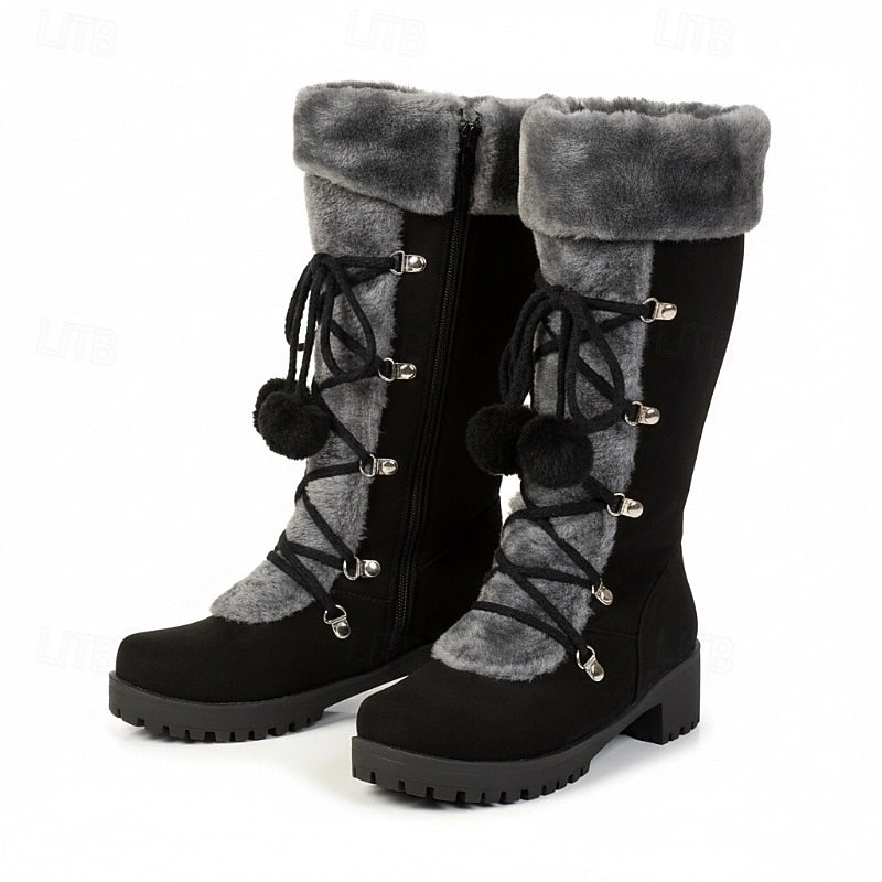 Jikkemien | Women's Mid Calf Fur Lined Winter Boots 5