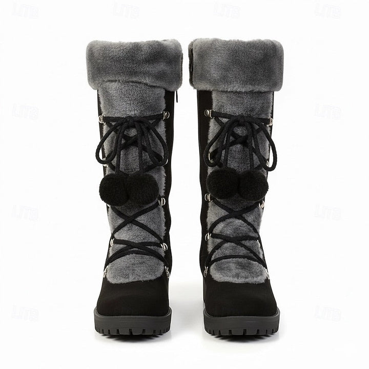 Jikkemien | Women's Mid Calf Fur Lined Winter Boots 6