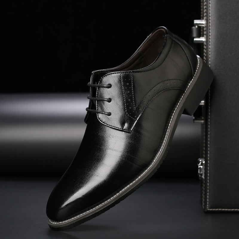 Men's Stitched Toe Derby Dress Shoes – Black
