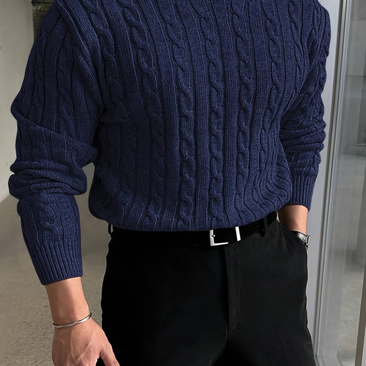 Jonas - Cable Knit Crew Neck Sweater 1