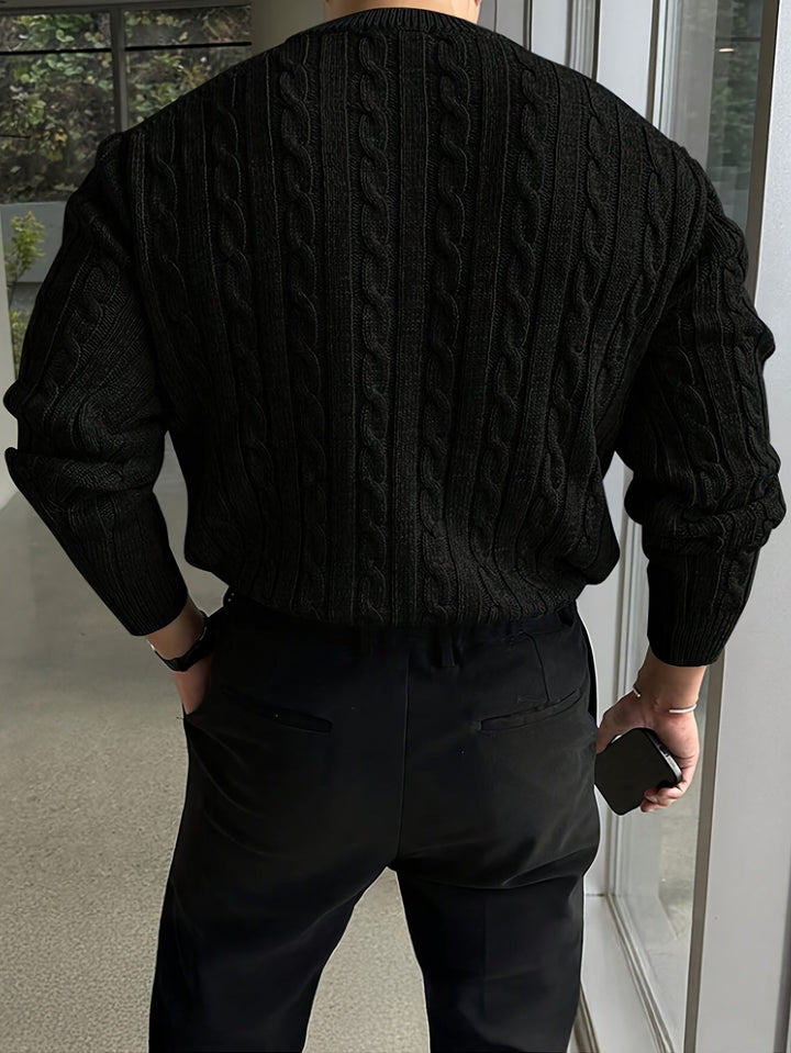 Jonas - Cable Knit Crew Neck Sweater 12