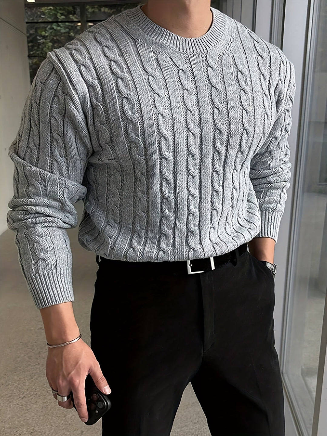 Jonas - Cable Knit Crew Neck Sweater 6