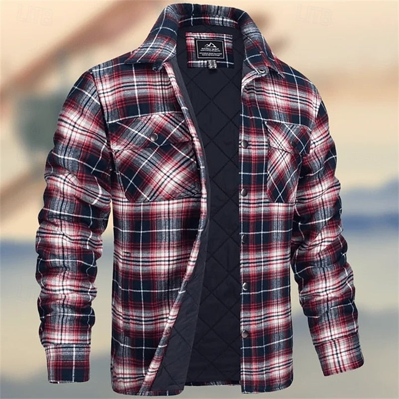 Jonathan | Men's Flannel Shirt Jacket Quilted Shacket Winter 4
