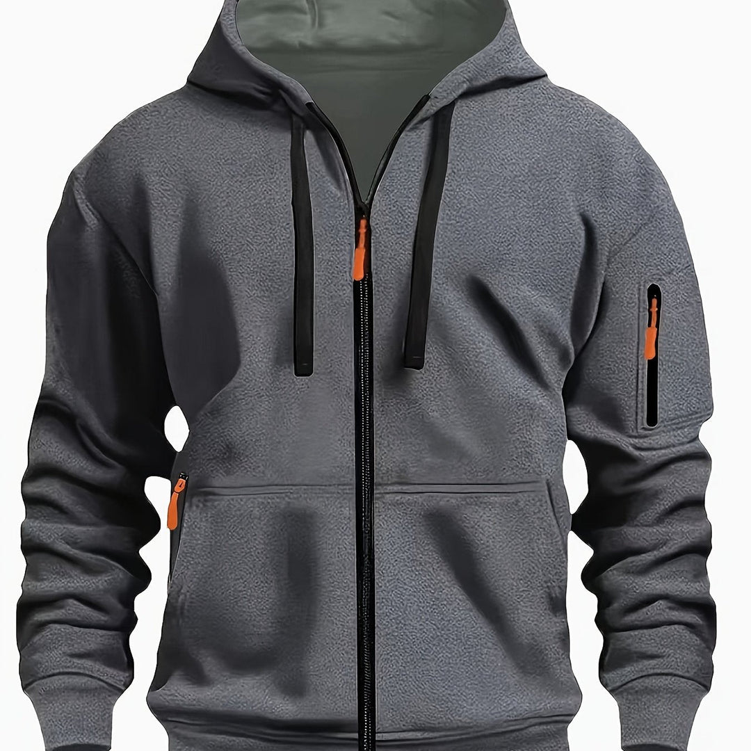 Men's Heavyweight Zip Up Hoodie Jacket – Dark Gray