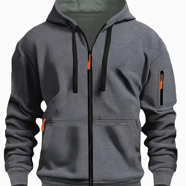 Men's Heavyweight Zip Up Hoodie Jacket – Dark Gray