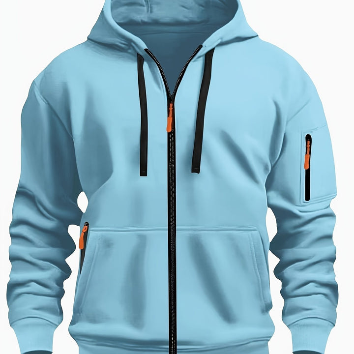 Men's Heavyweight Zip Up Hoodie Jacket – Light Blue
