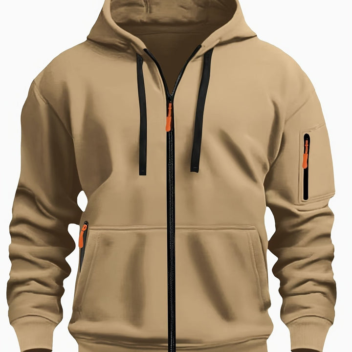 Men's Heavyweight Zip Up Hoodie Jacket – Khaki